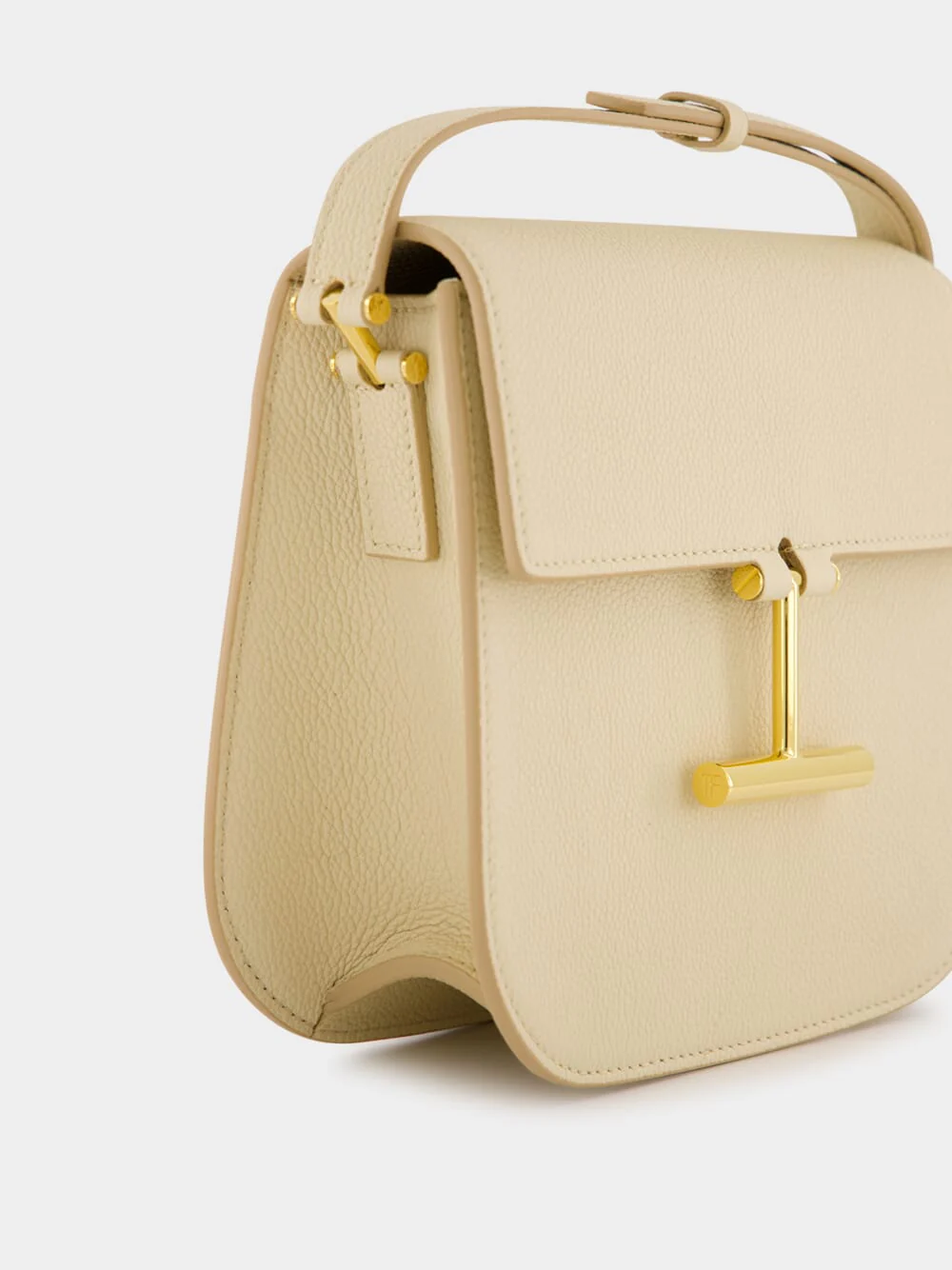 Beige Tara Mini Crossbody in Grain Leather - Image 8