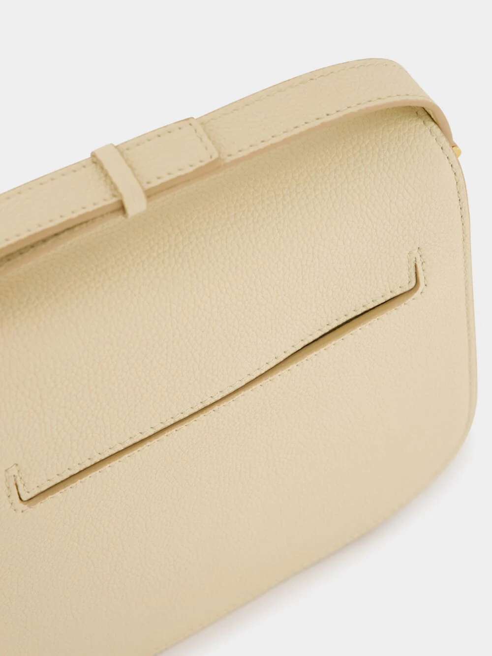 Beige Tara Mini Crossbody in Grain Leather - Image 9