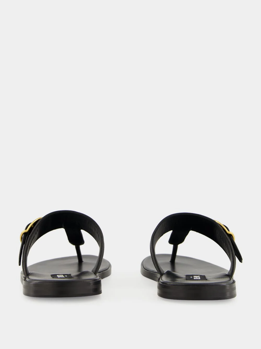 Black Brighton Buckle Leather Sandals - Image 5