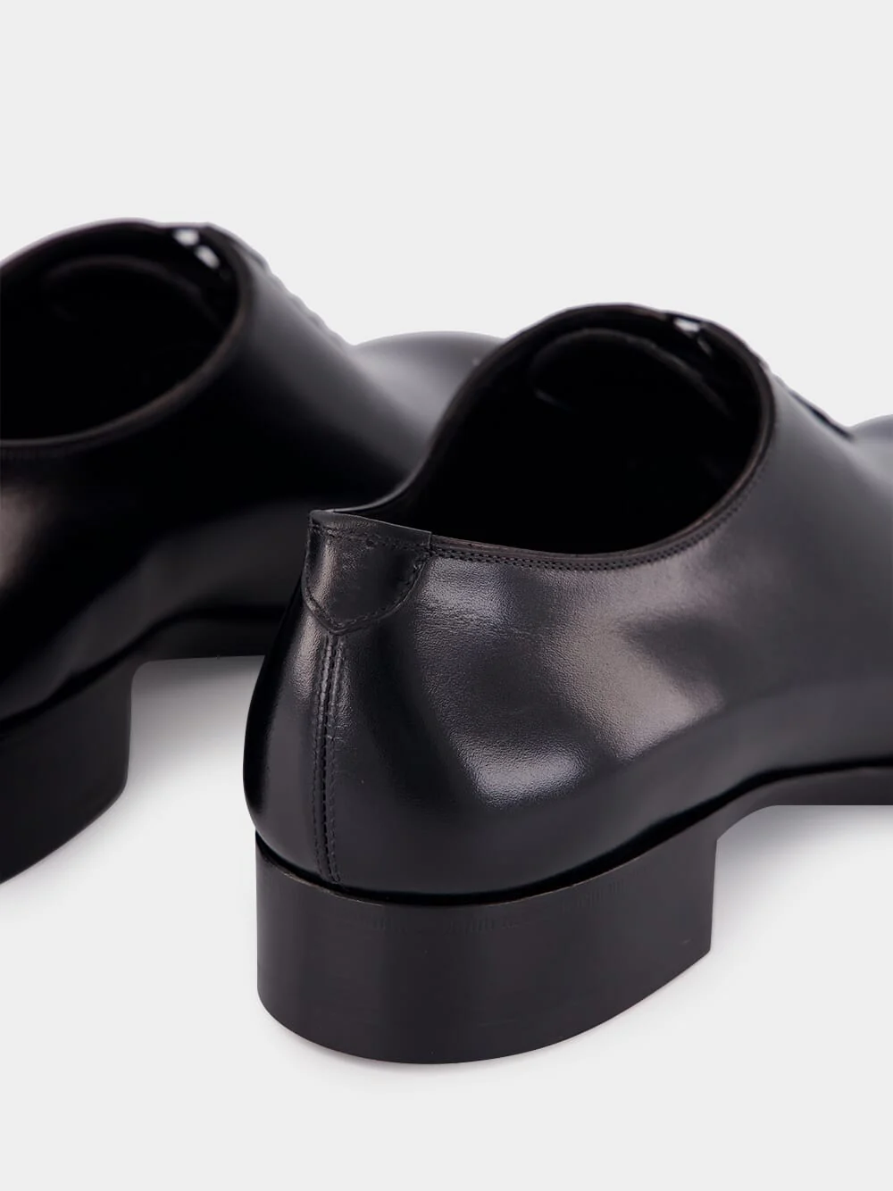 Black Burnished Leather Elkan Lace Up - Image 6