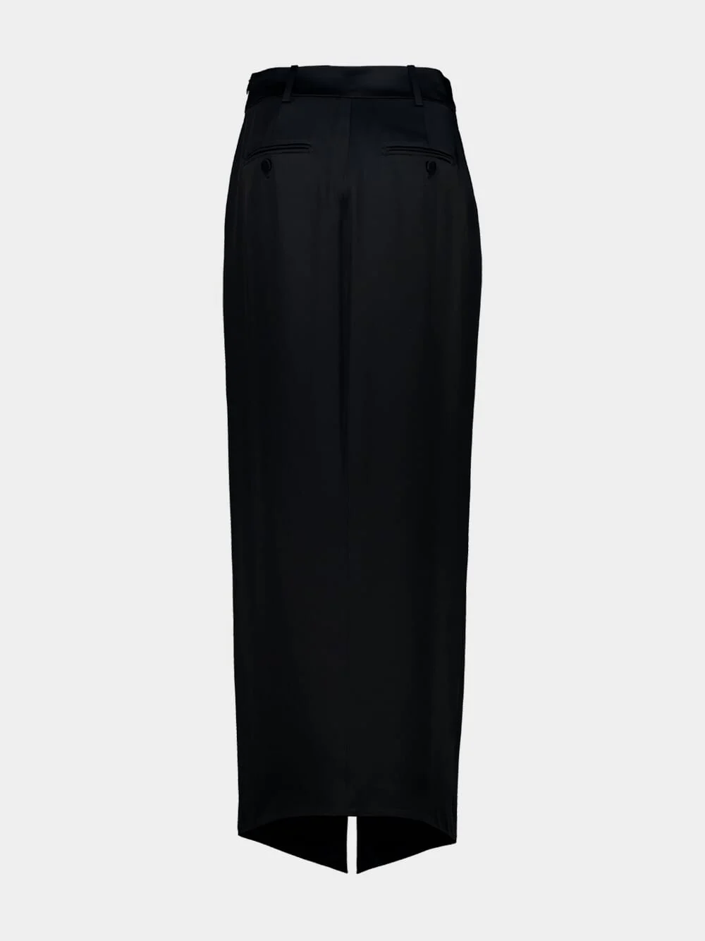 Black Crepe Envers Satin Tailored Skirt - Image 3