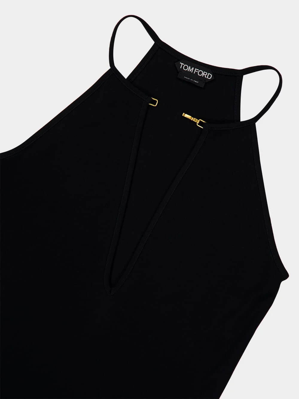 Black Crepe Jersey Halterneck Top - Image 3