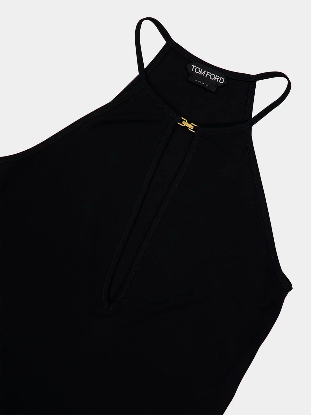 Black Crepe Jersey Halterneck Top - Image 4