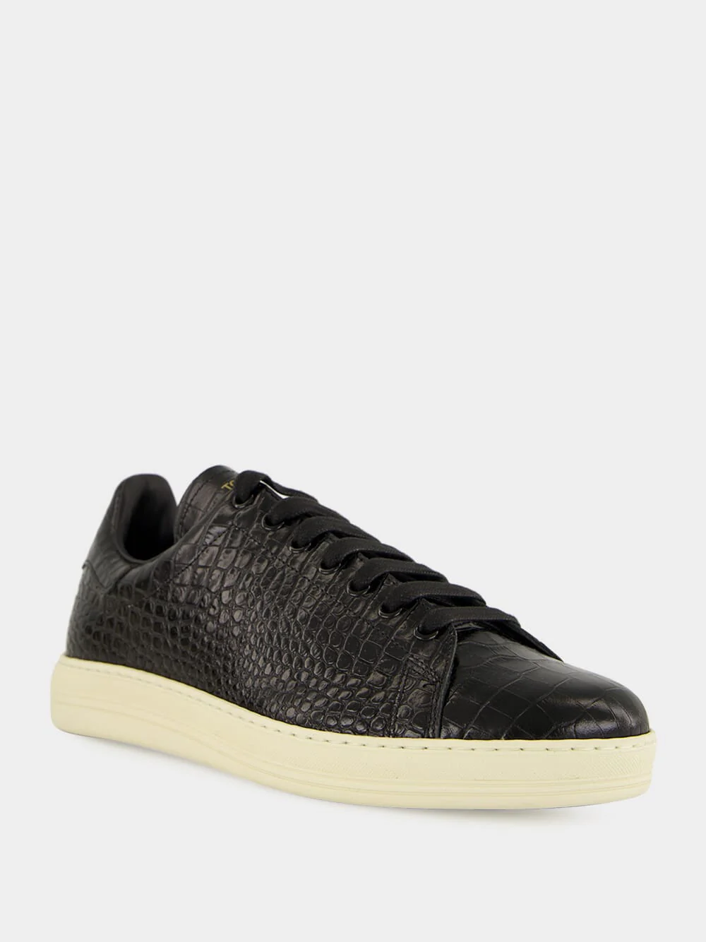 Black Croc-Print Leather Warwick Sneakers - Image 2