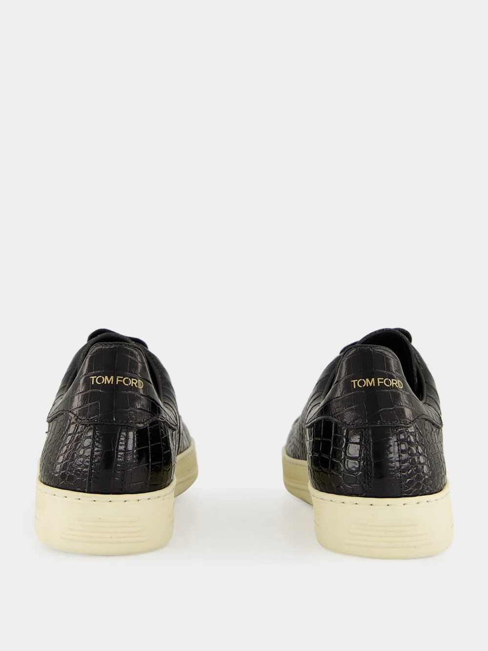 Black Croc-Print Leather Warwick Sneakers - Image 5