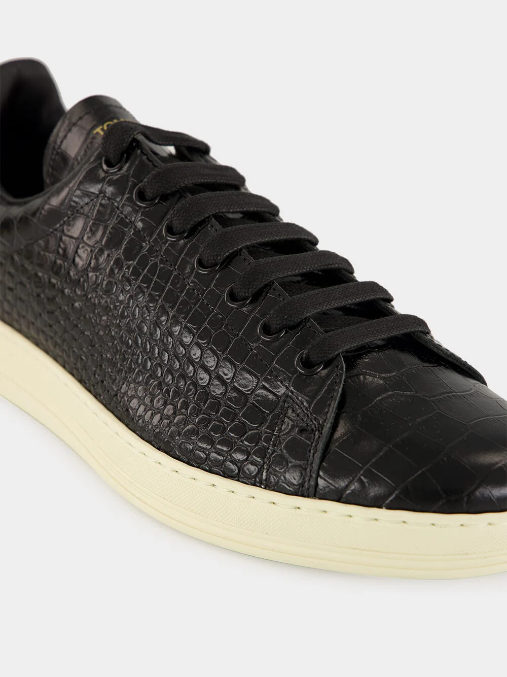 Black Croc-Print Leather Warwick Sneakers - Image 7