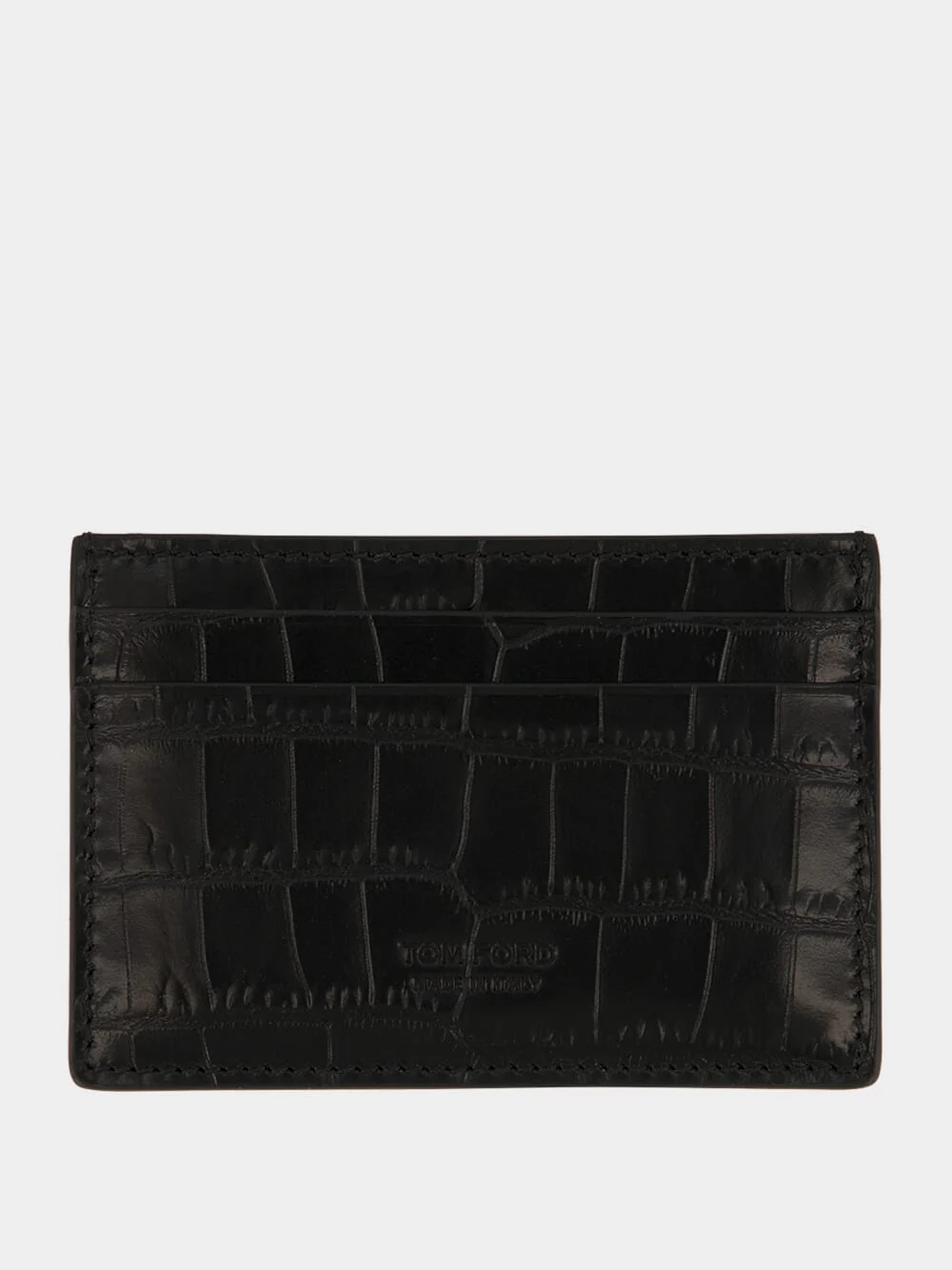 Black Crocodile Card Holder