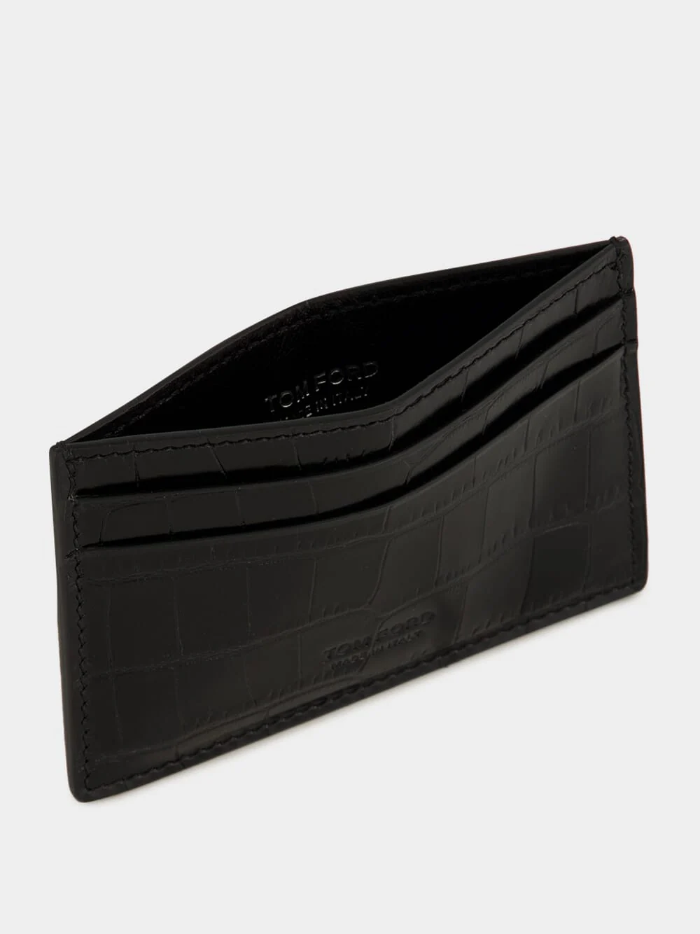 Black Crocodile Card Holder - Image 3