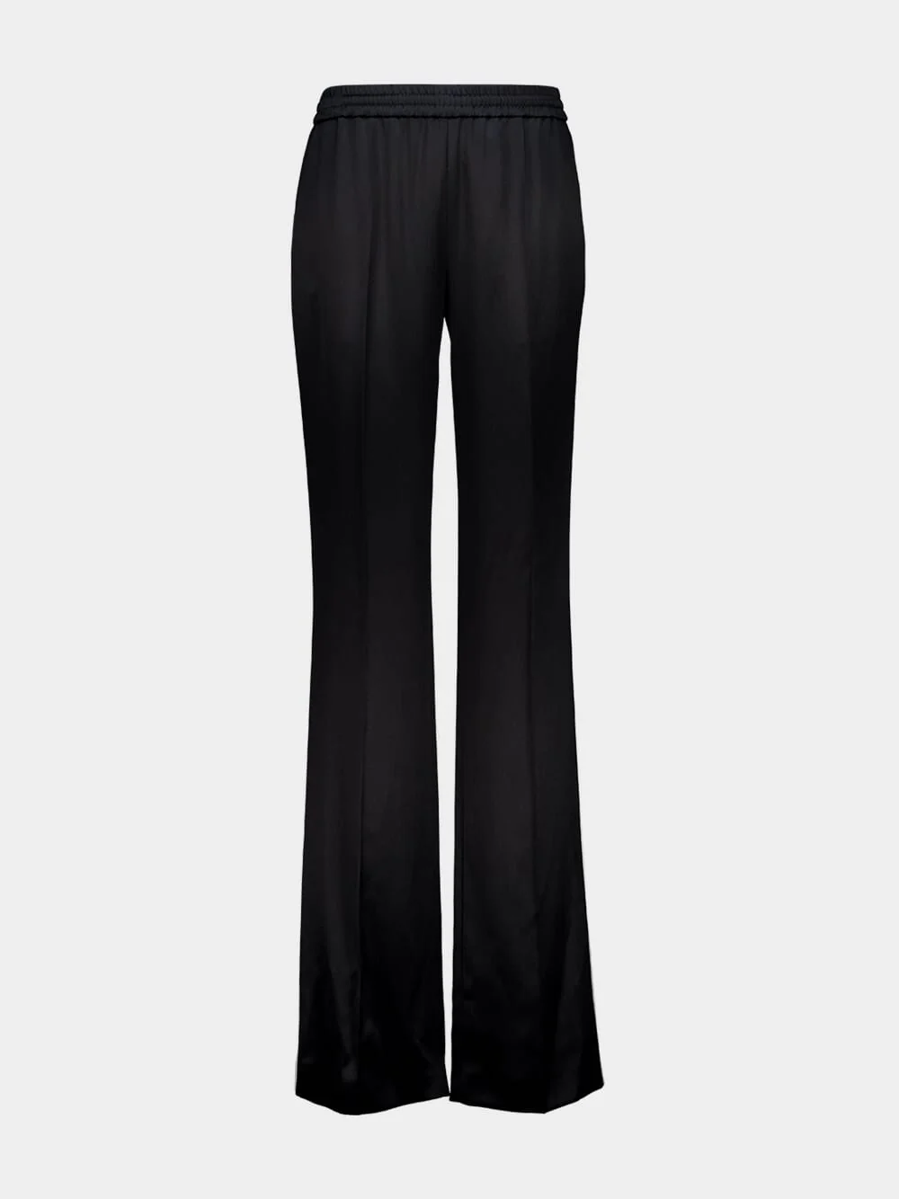 Black Double Silk Satin Joggers
