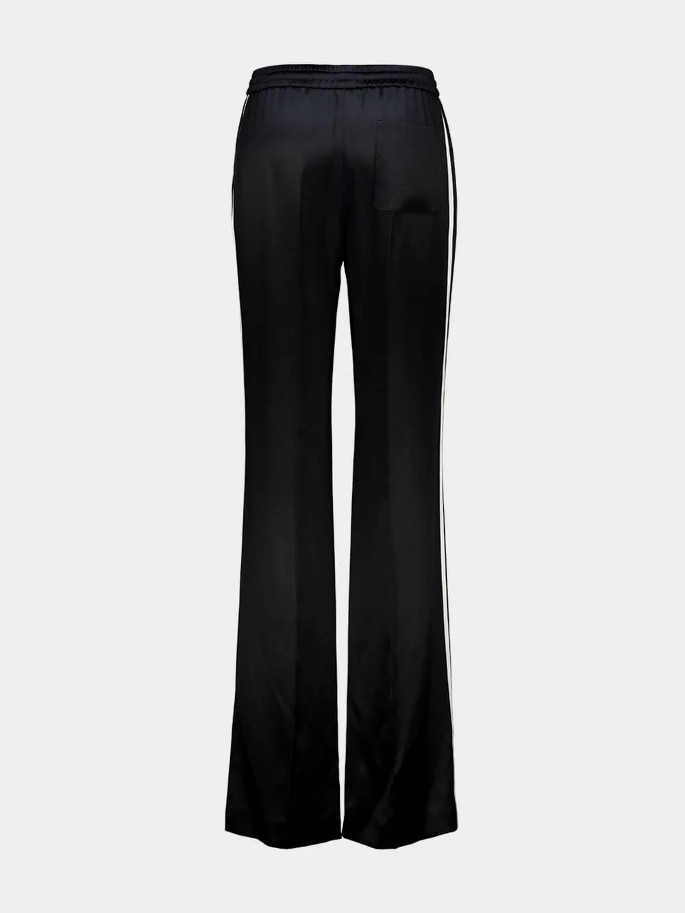 Black Double Silk Satin Joggers - Image 2