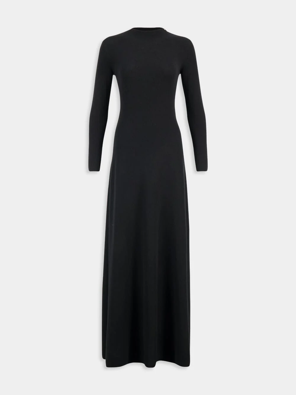 Black Fine Cashmere Silk Column Dress - Image 2