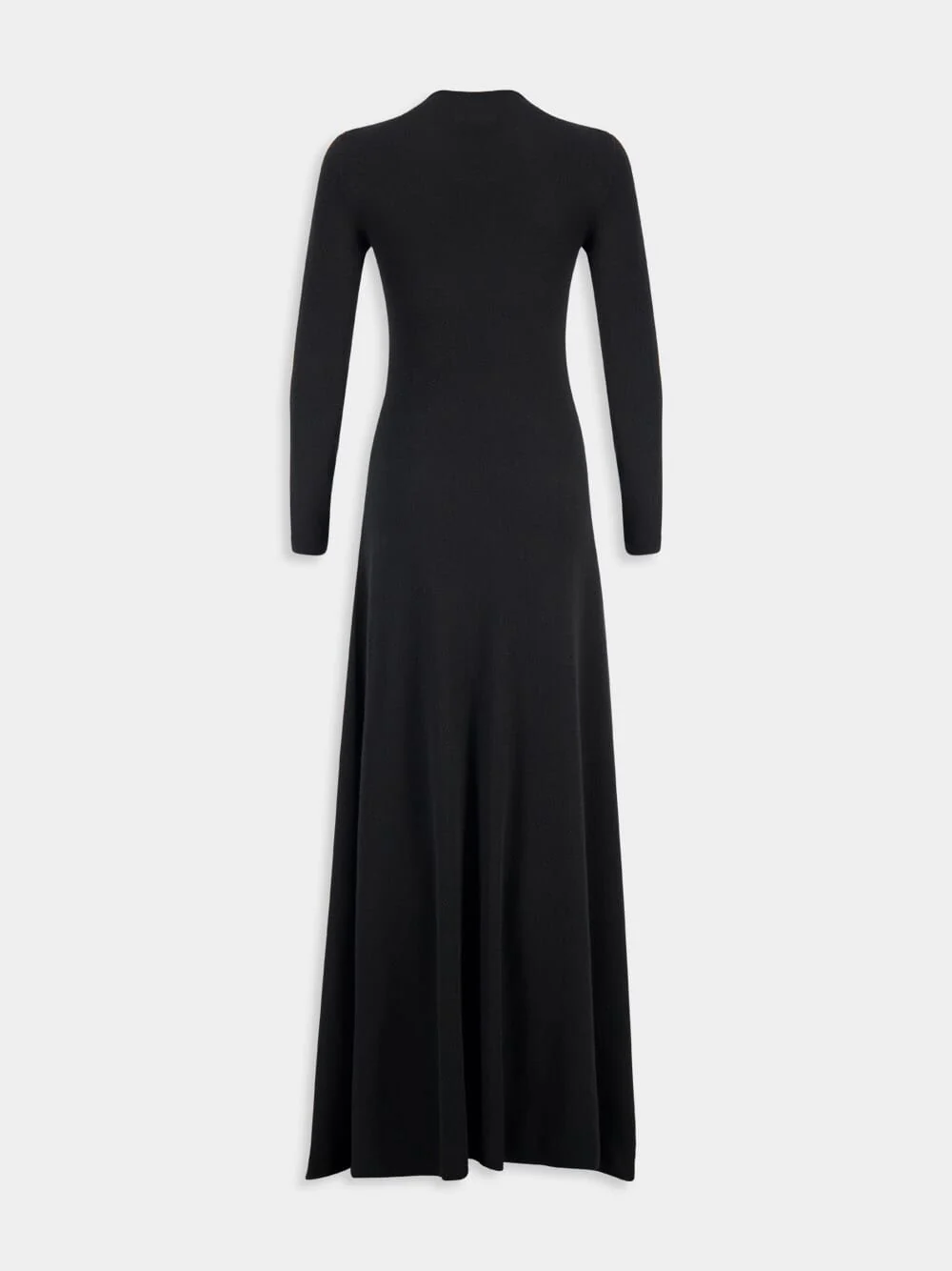Black Fine Cashmere Silk Column Dress - Image 4