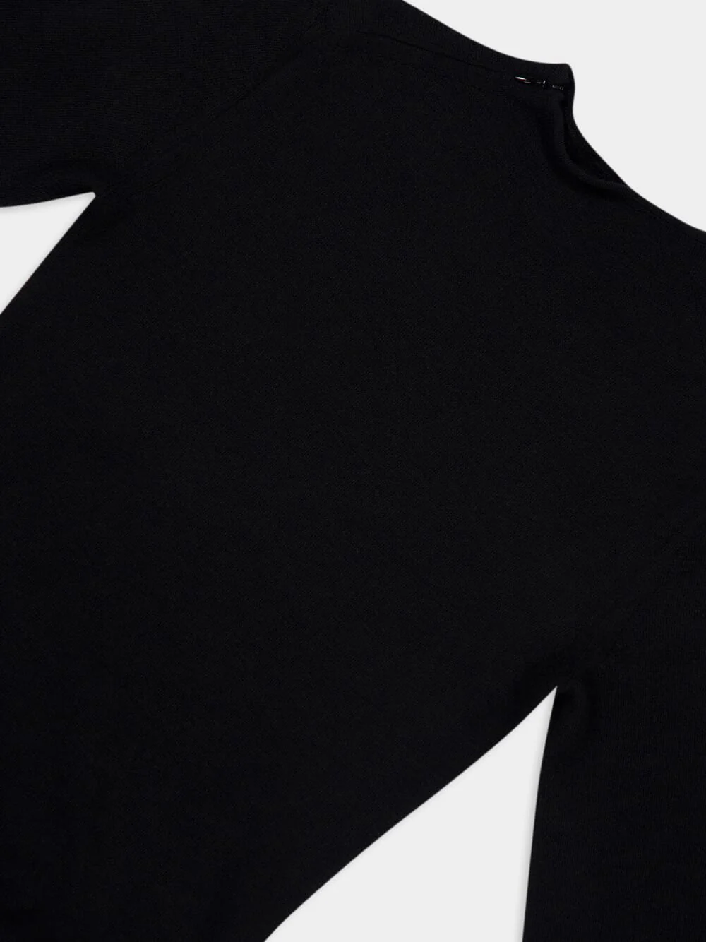 Black Fine Cashmere Silk Column Dress - Image 7
