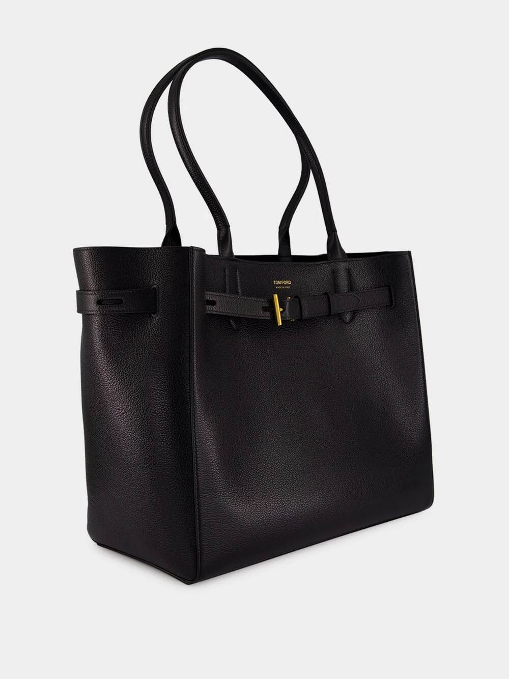 Black Grain Leather Audrey Medium Tote - Image 3