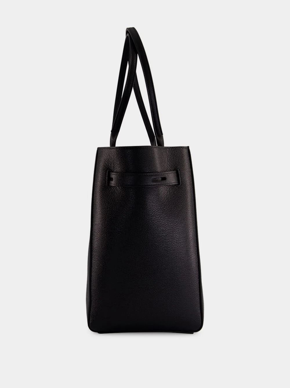 Black Grain Leather Audrey Medium Tote - Image 4