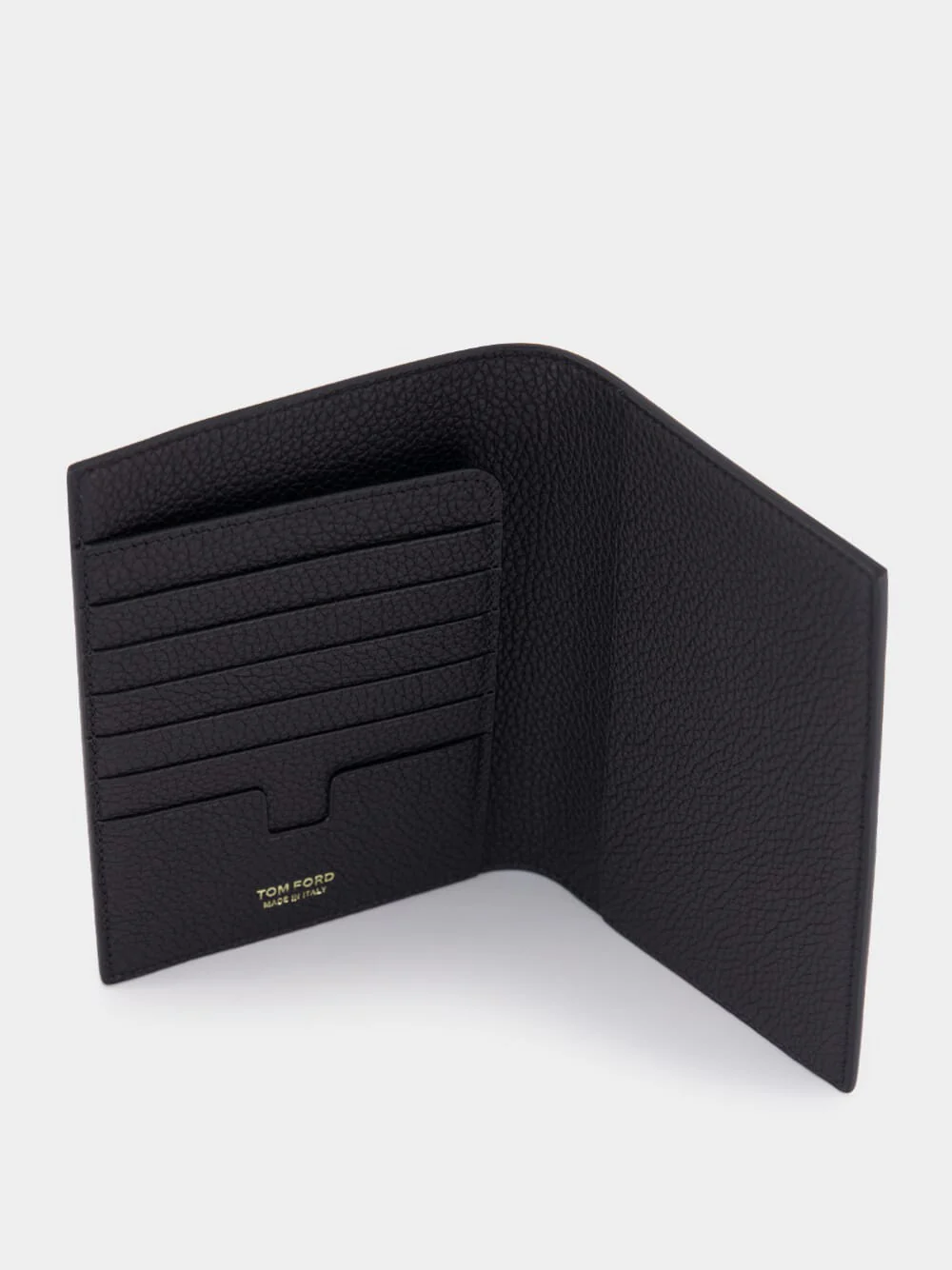 Black Grain Leather Bi-Fold Wallet - Image 3