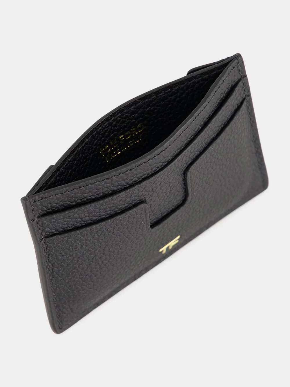Black Grain Leather Card Holder - Image 3