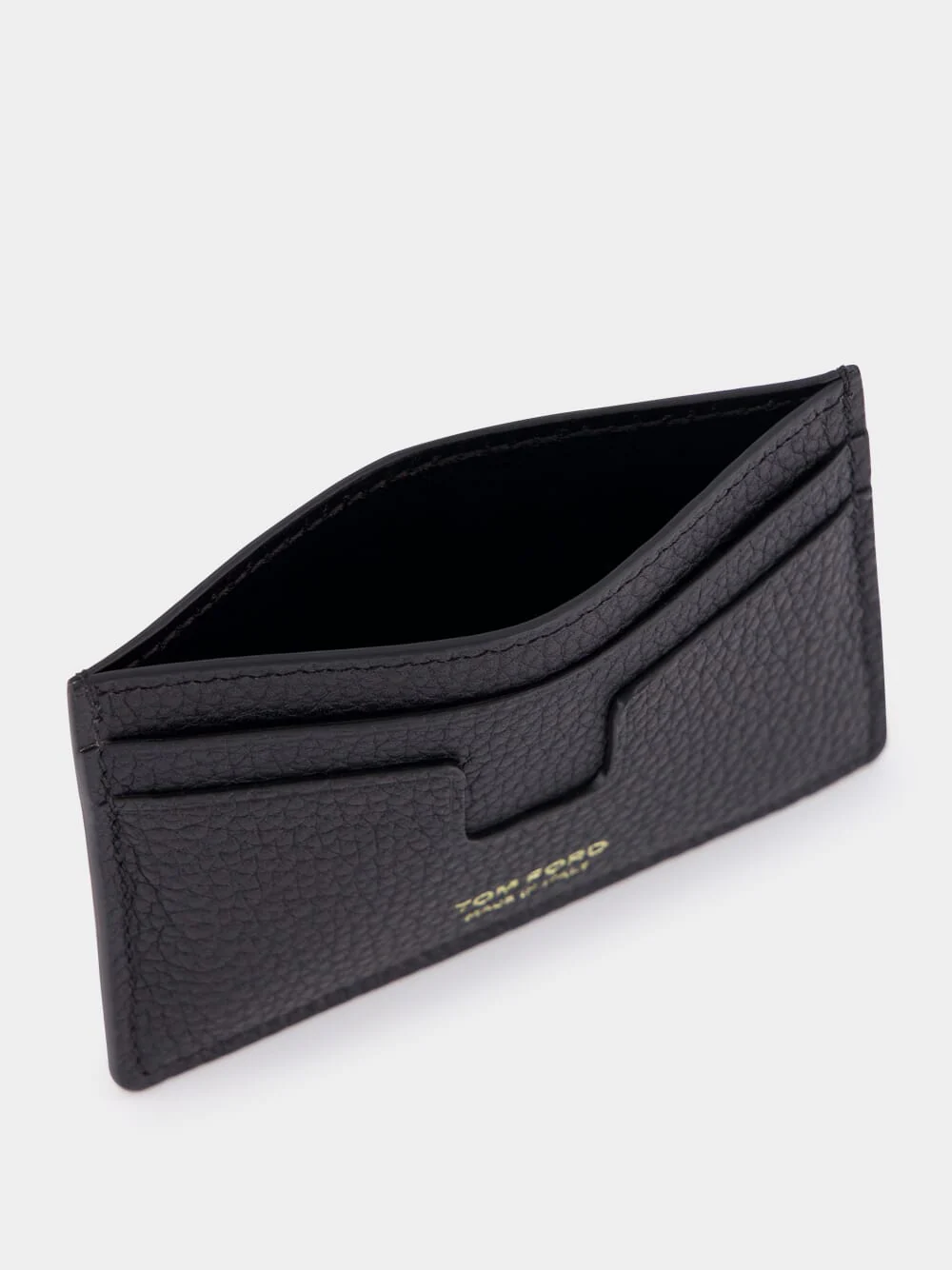 Black Grain Leather Cardholder - Image 3