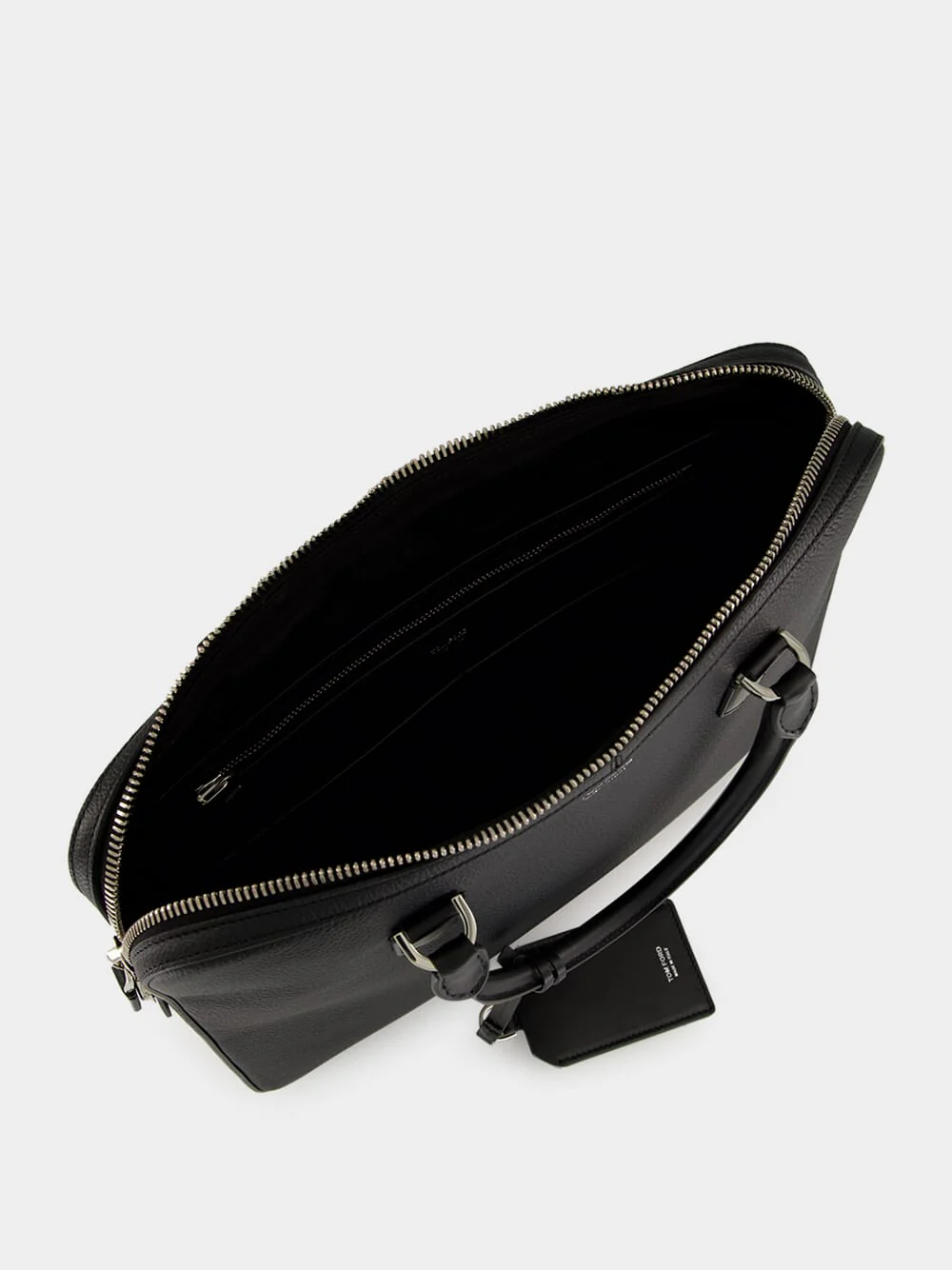 Black Grain Leather Elliot Briefcase - Image 6