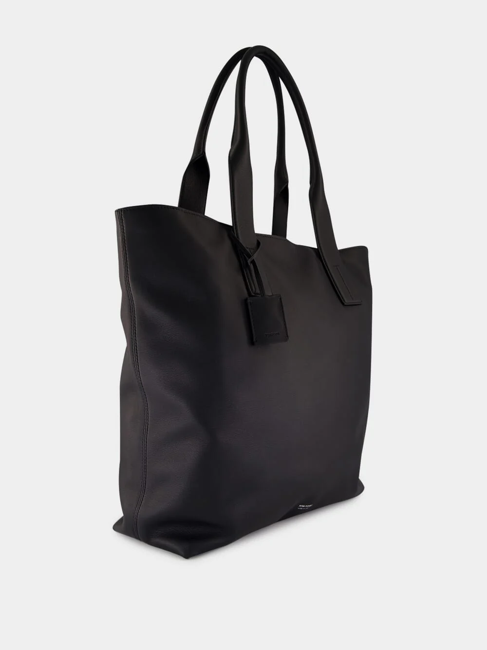 Black Leather Tote Bag - Image 2