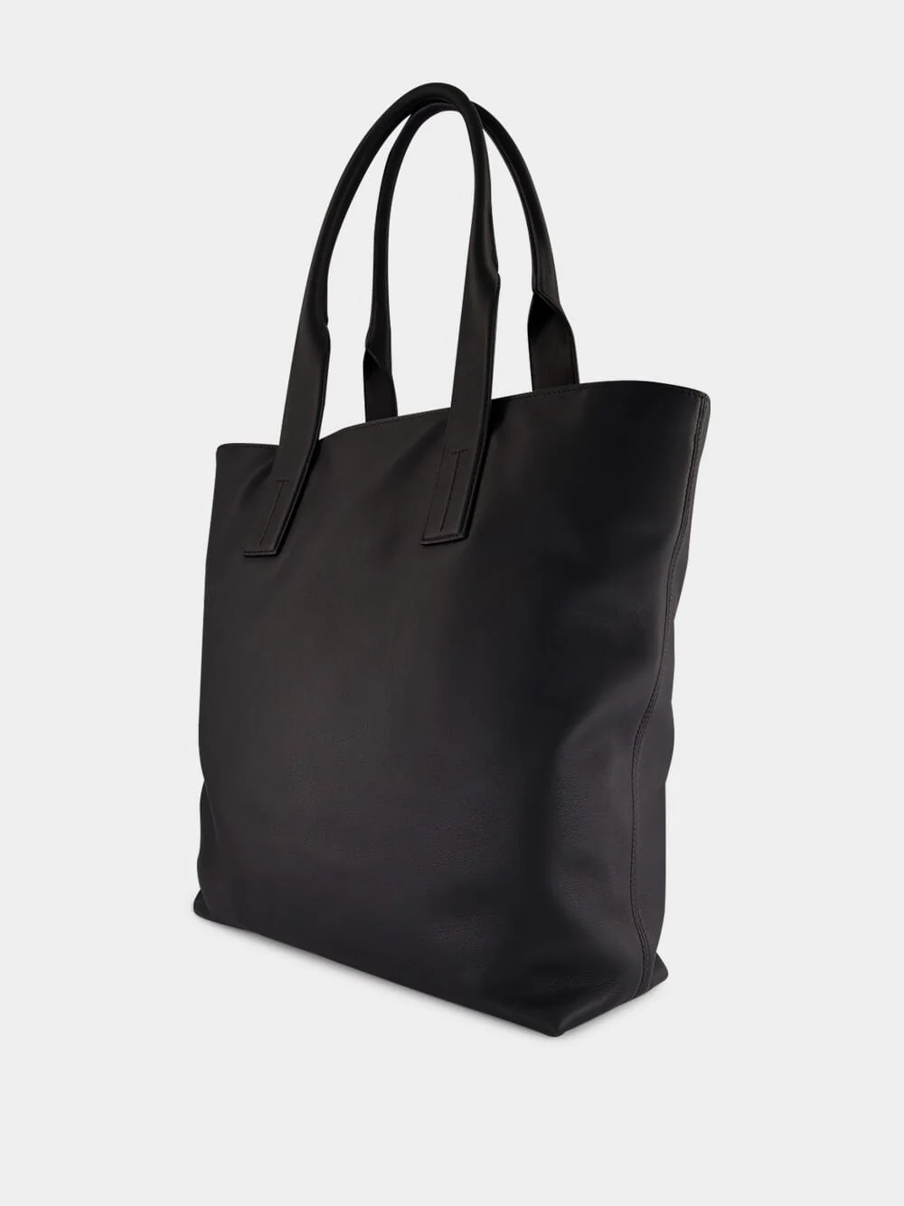 Black Leather Tote Bag - Image 4