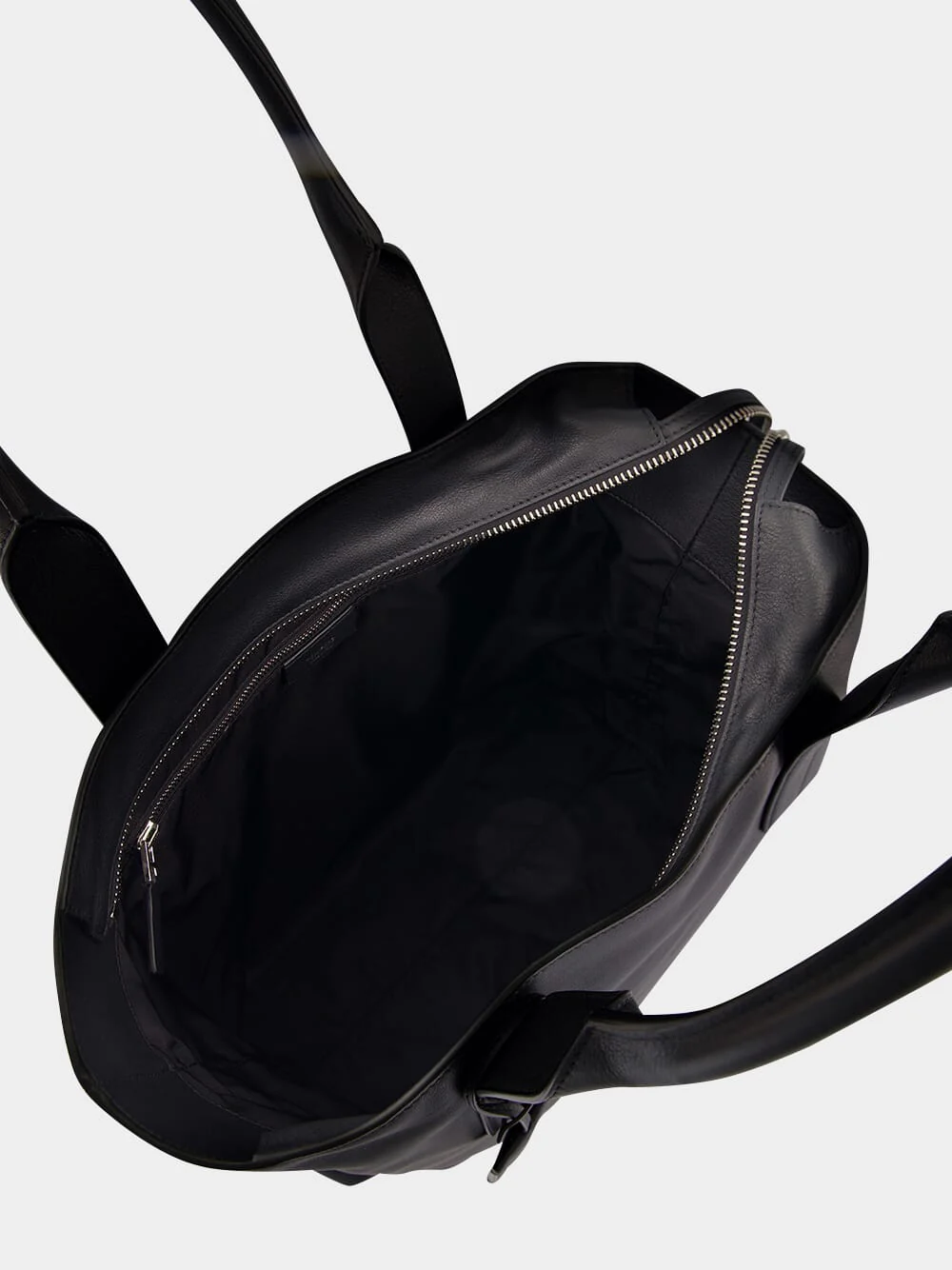 Black Leather Tote Bag - Image 5