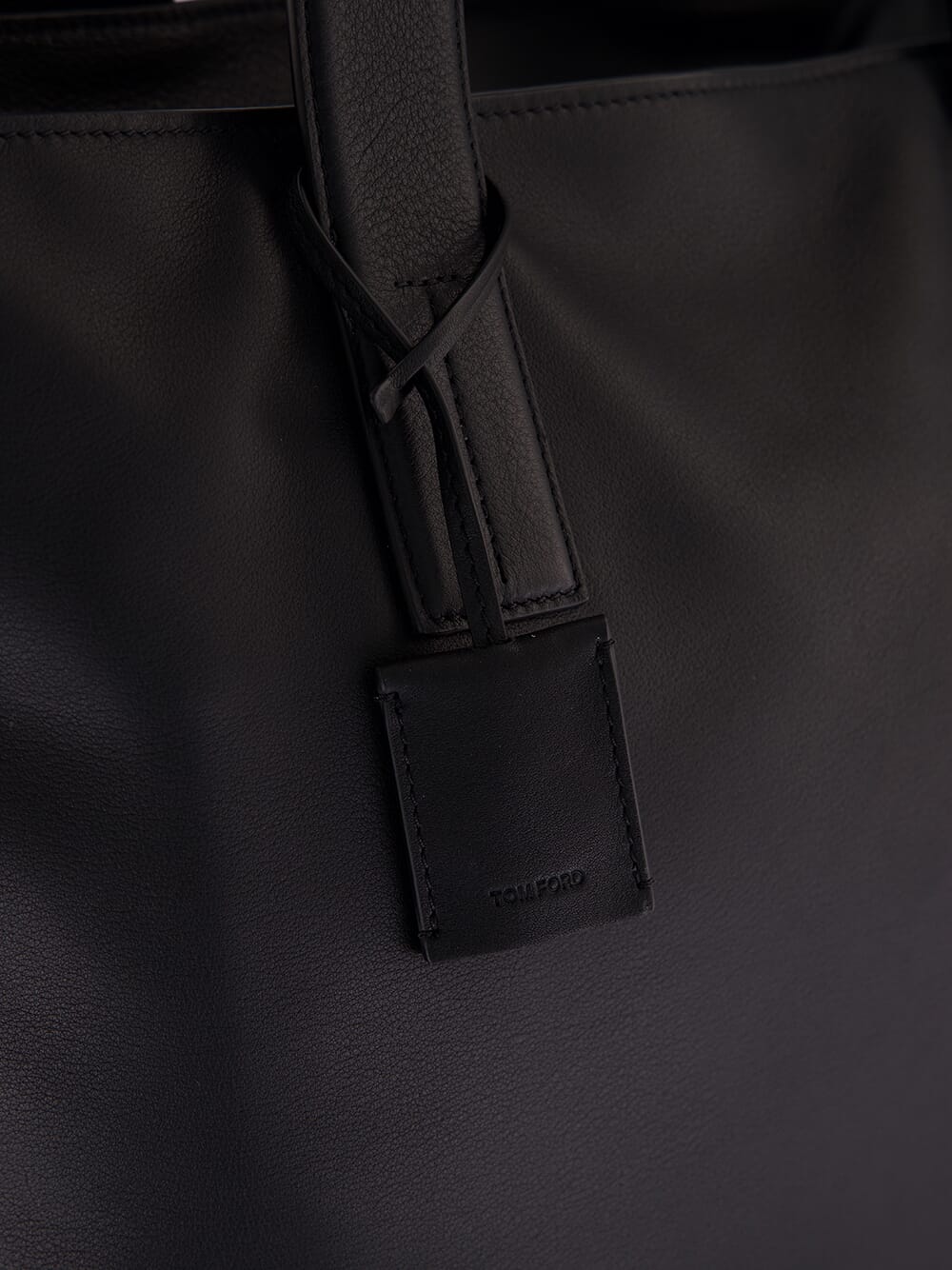 Black Leather Tote Bag - Image 6