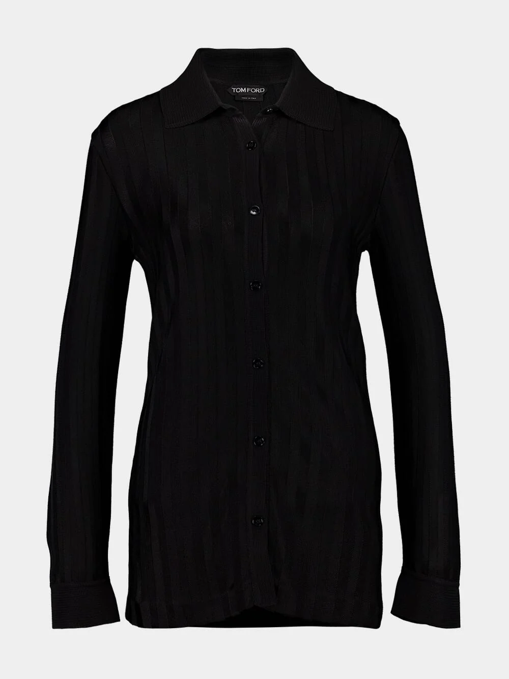 Black Long-Sleeve Knit Shirt