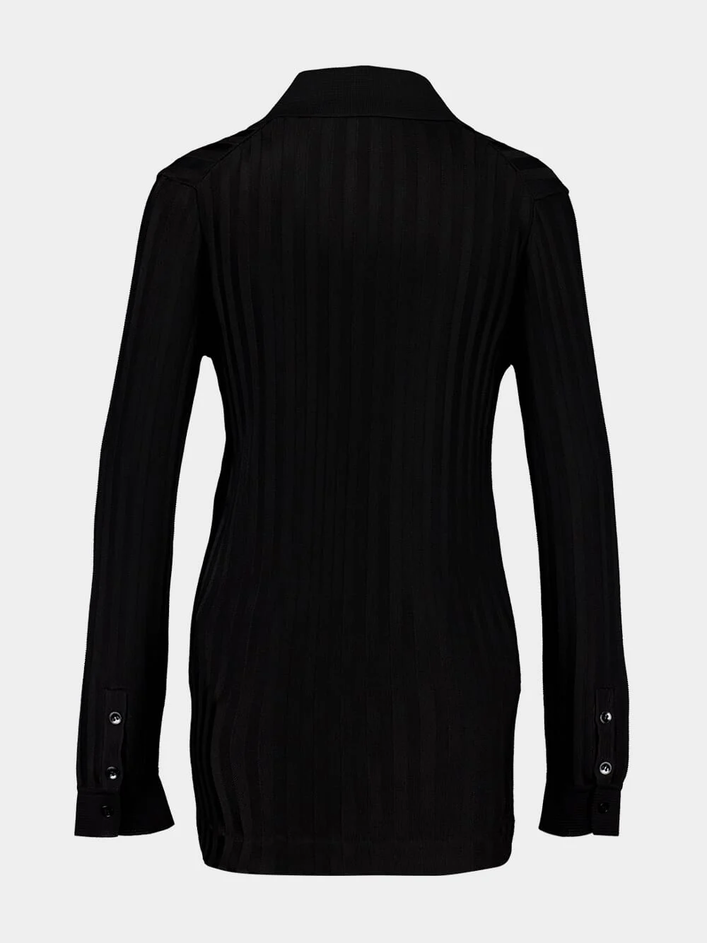 Black Long-Sleeve Knit Shirt - Image 2