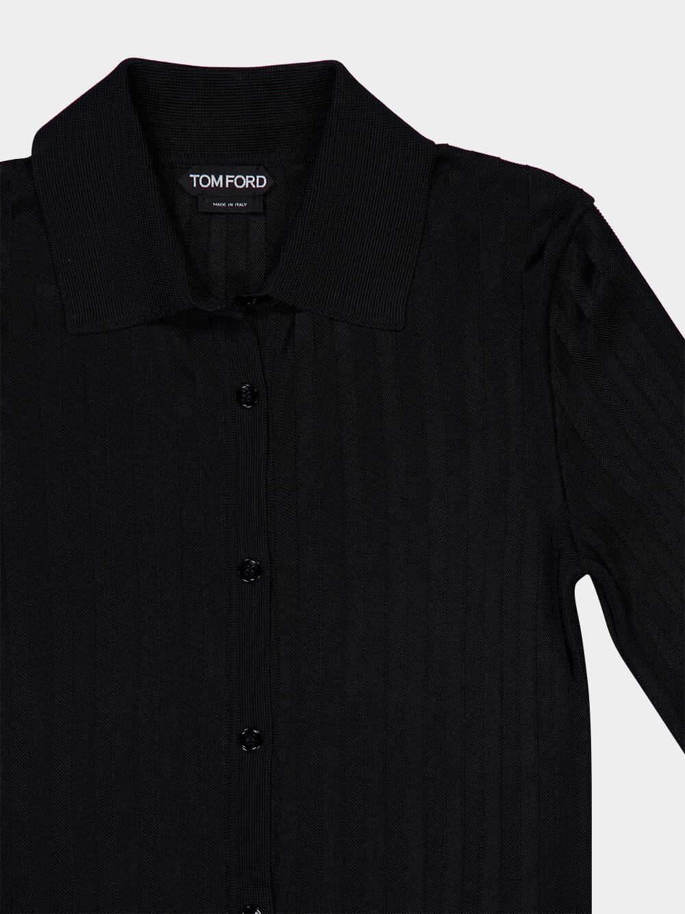 Black Long-Sleeve Knit Shirt - Image 3