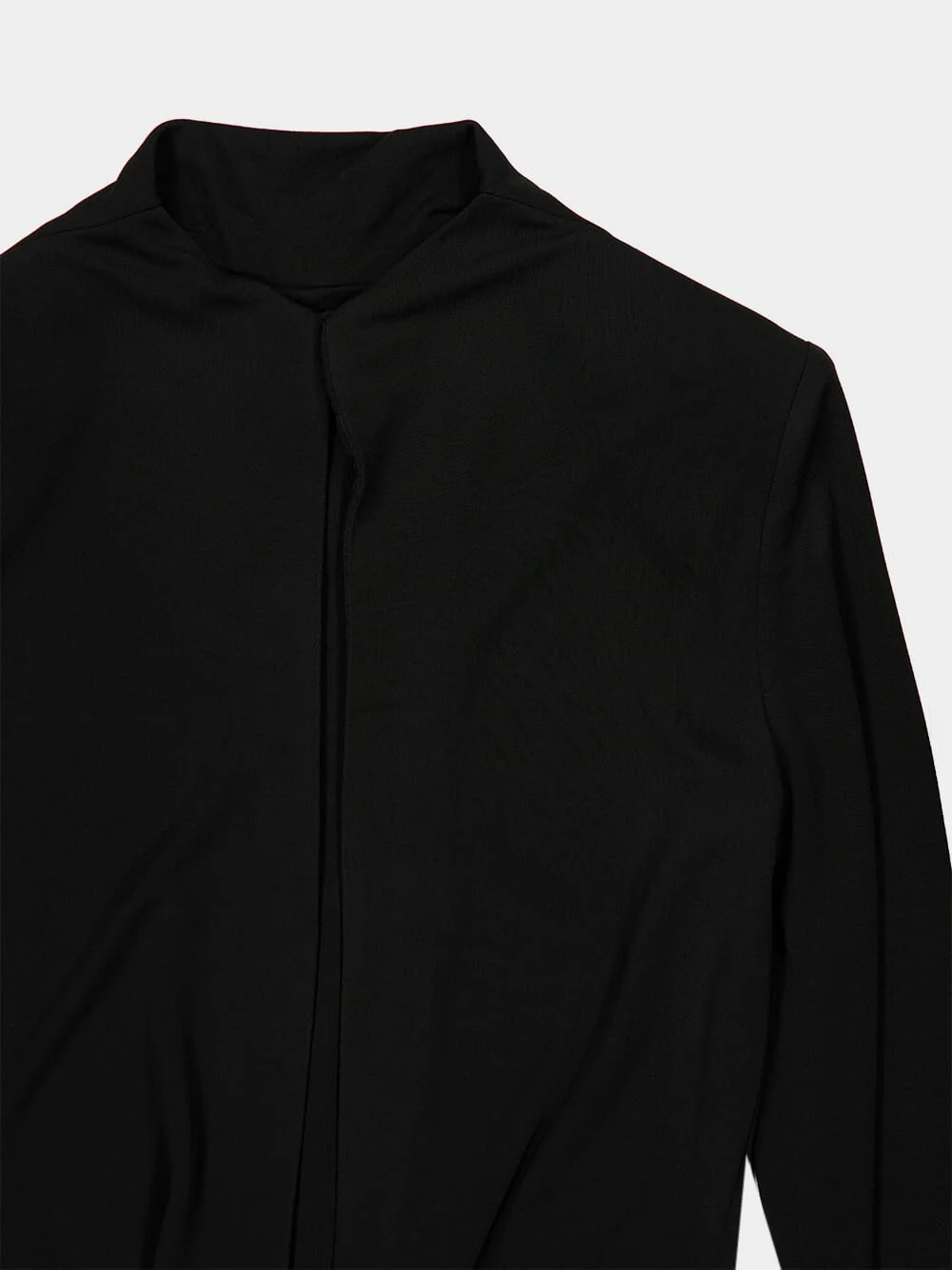 Black Maxi Long Sleeve Crepe Jersey Dress - Image 3
