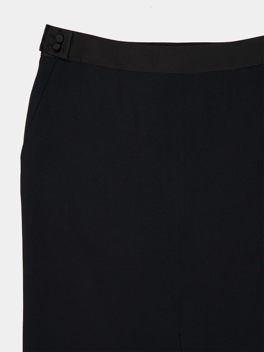 Black Midi Pencil Satin Acetate Skirt - Image 3