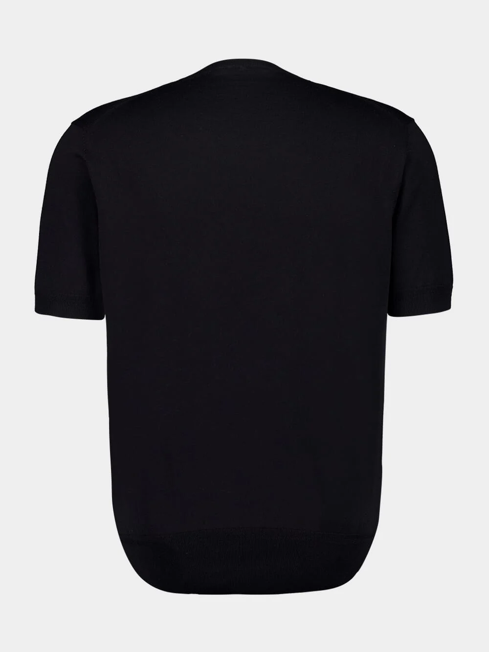 Black Pure Cotton Crew Neck T-Shirt - Image 2