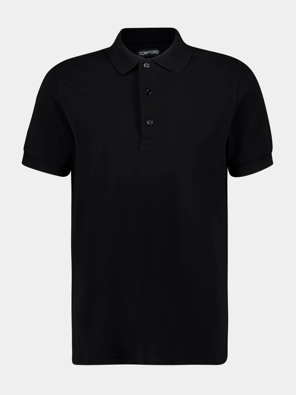 Black Regular Fit Short-Sleeve Piqué Polo Shirt