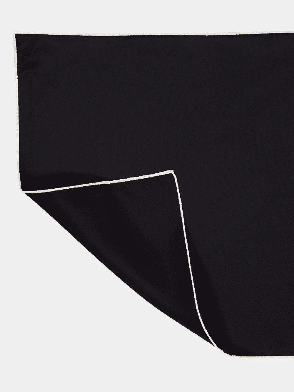 Black Satin Silk Pocket Square - Image 2