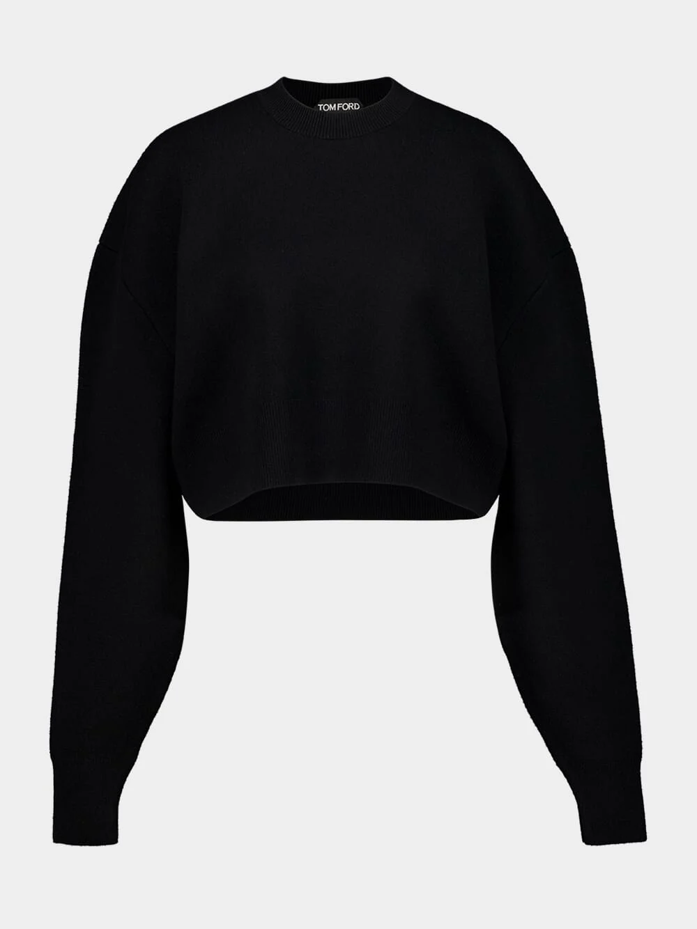 Black Sculptural Double-Face Wool Cashmere Sweatshirt - Image 2