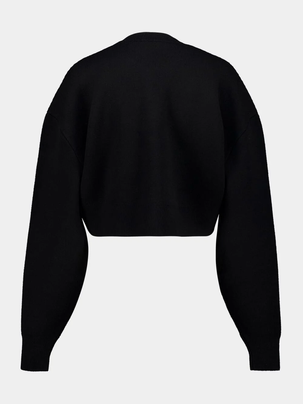 Black Sculptural Double-Face Wool Cashmere Sweatshirt - Image 4