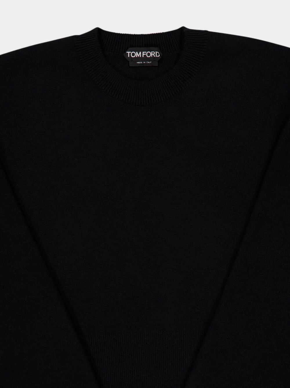 Black Sculptural Double-Face Wool Cashmere Sweatshirt - Image 5