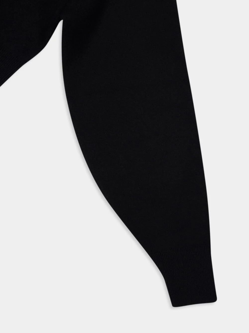 Black Sculptural Double-Face Wool Cashmere Sweatshirt - Image 6