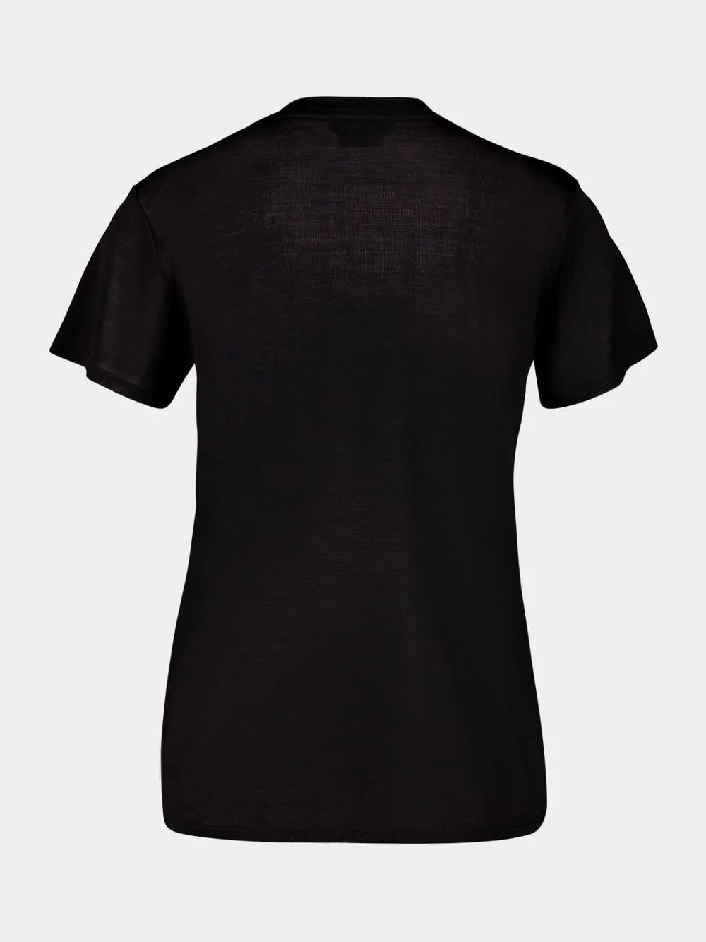 Black Silk Rib Jersey T-Shirt - Image 2