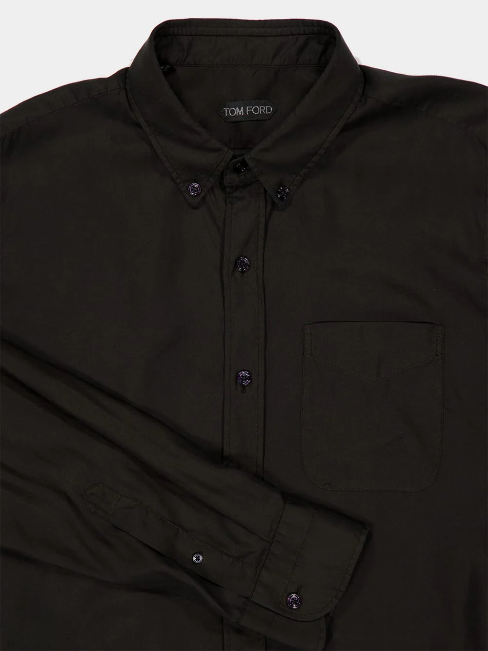 Black Slim-Fit Lyocell Shirt - Image 4