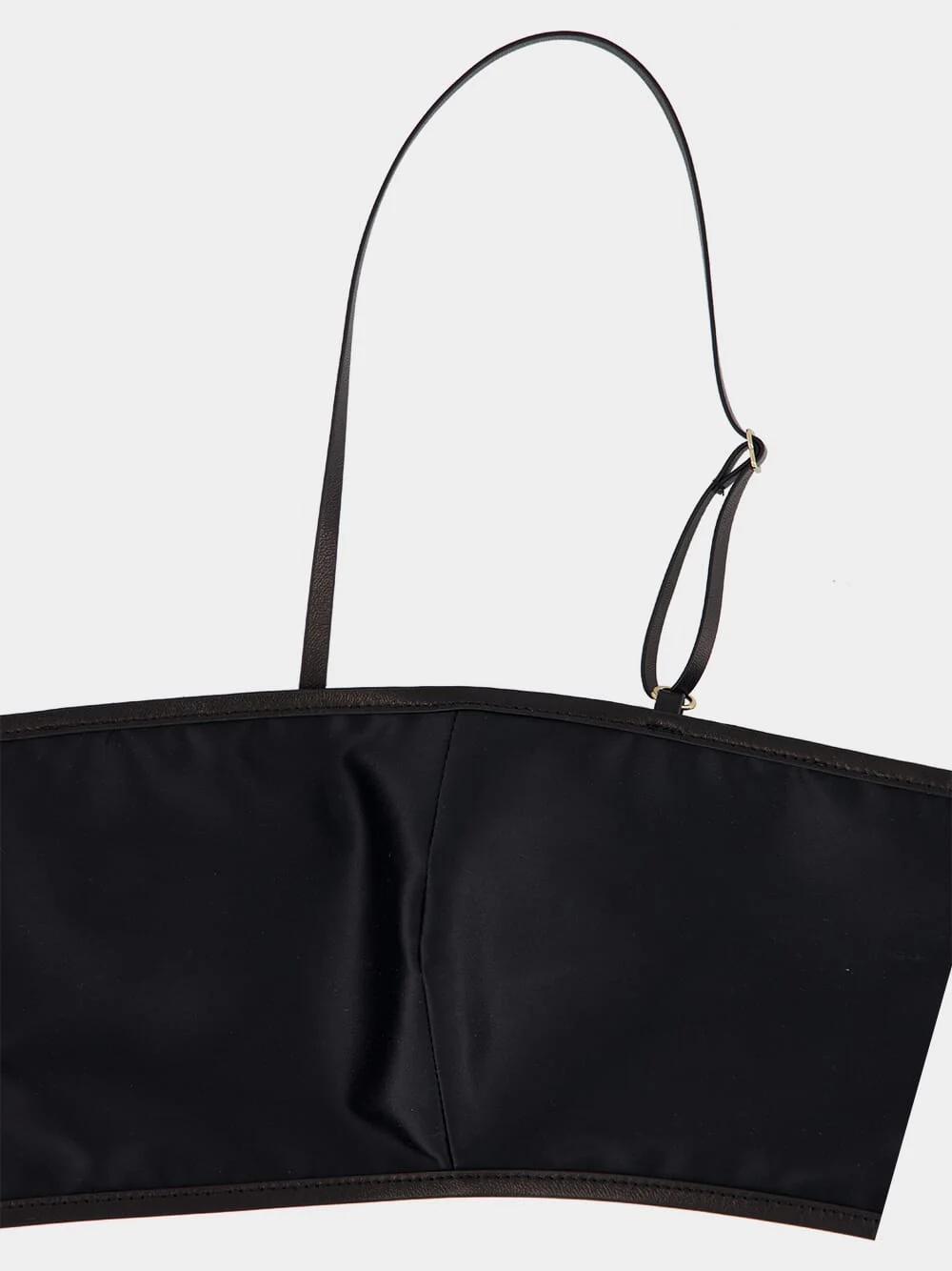 Black Stretch Satin Bandeau Bralette - Image 3