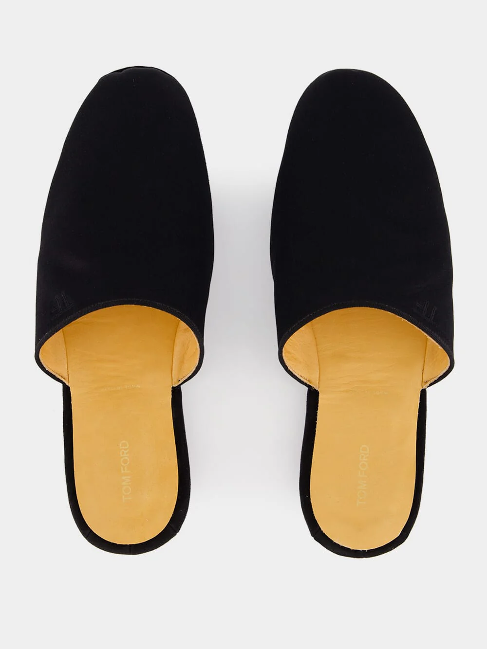 Black Suede Slippers with TF Embroidery - Image 4