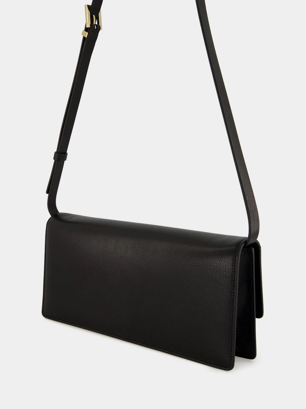 Black Supple Leather Aube Shoulder Bag - Image 6