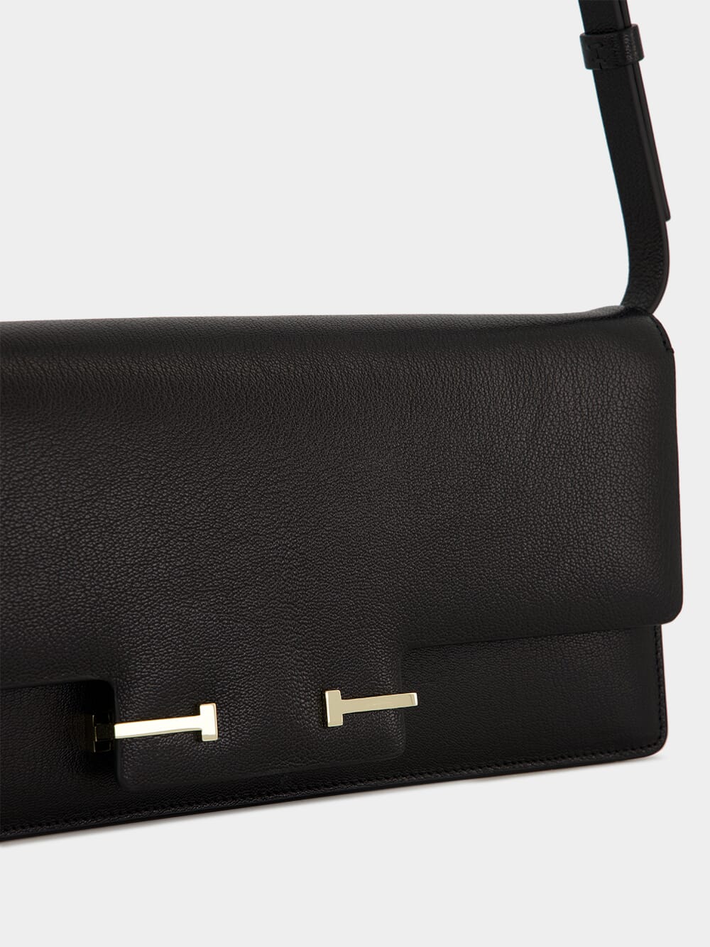 Black Supple Leather Aube Shoulder Bag - Image 8