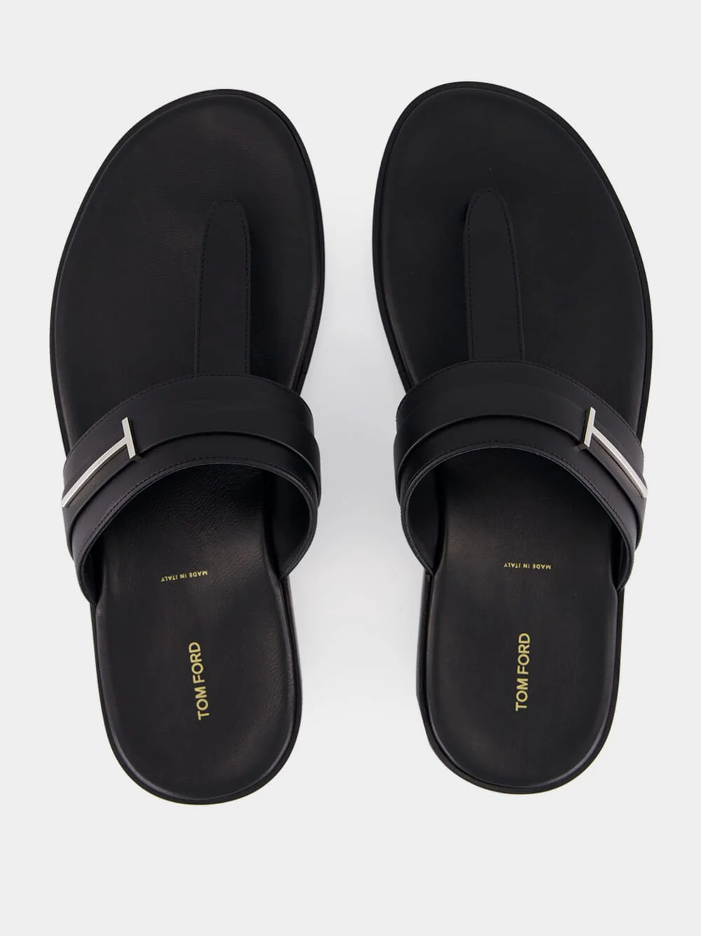 Black T-Sandal Smooth Leather - Image 5