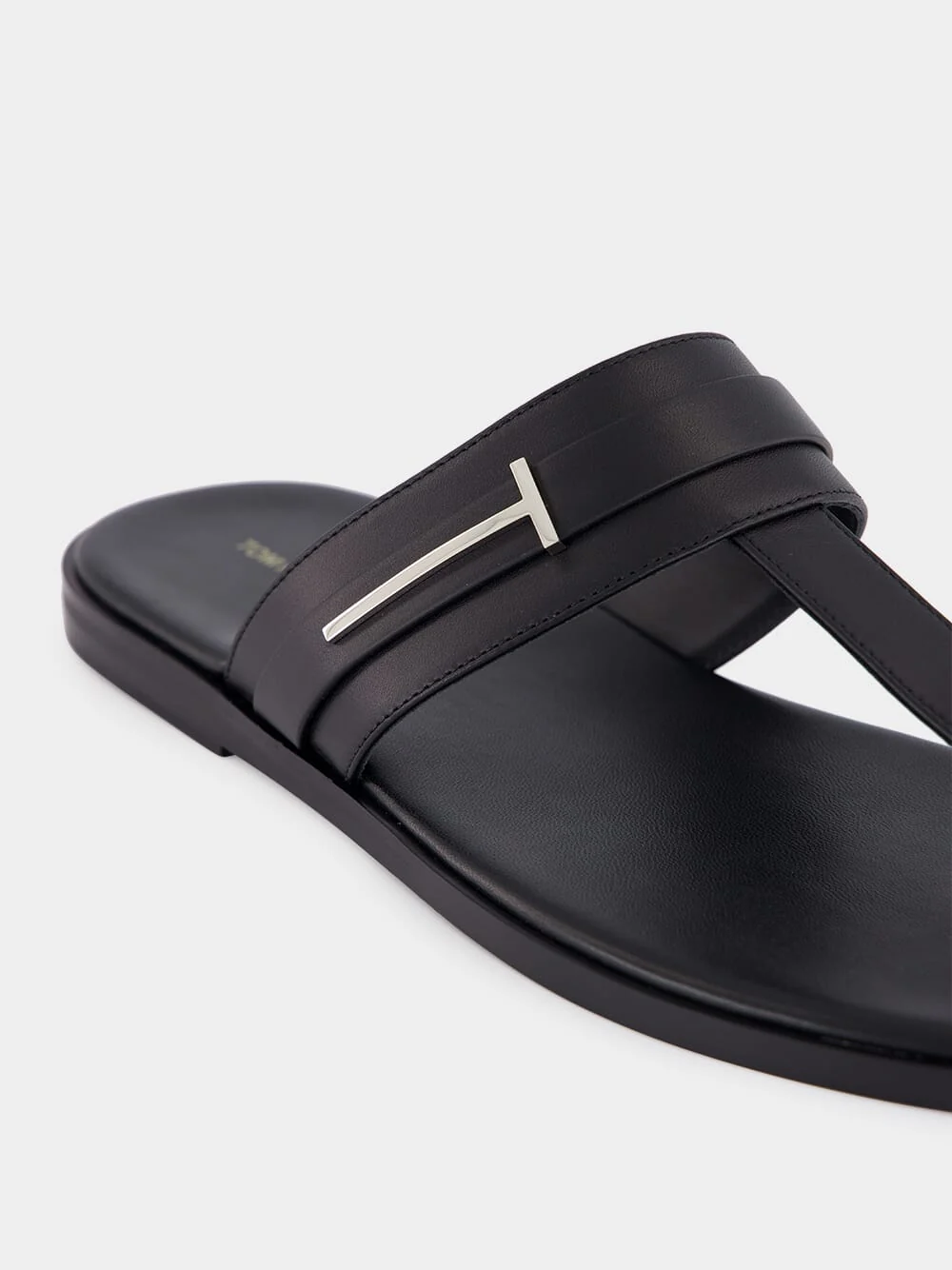 Black T-Sandal Smooth Leather - Image 8