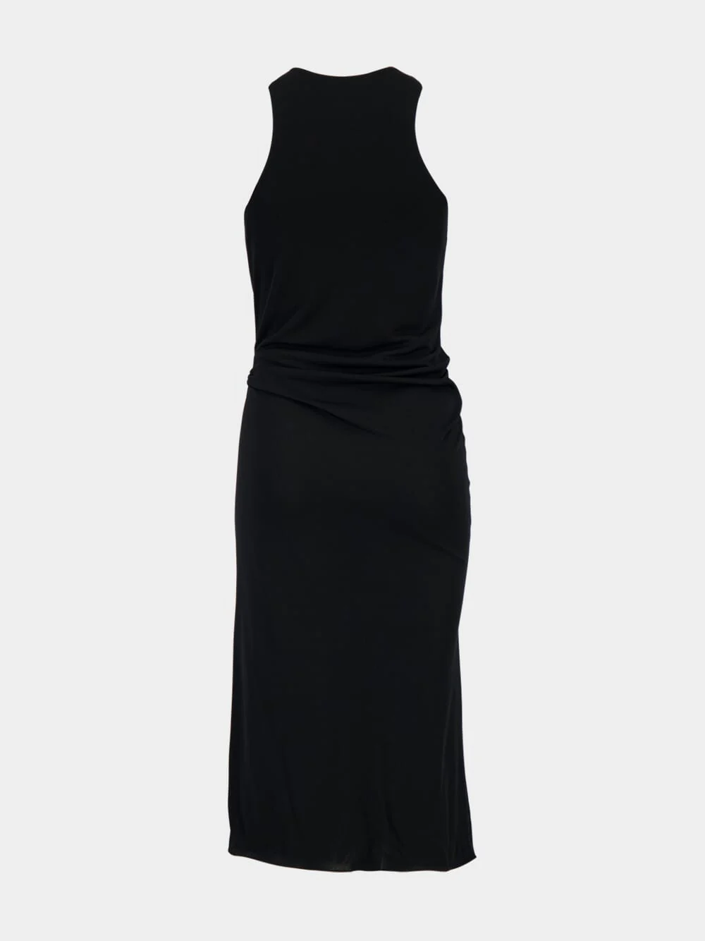 Black Tank Dress with Leather Buckle Detail - Image 3