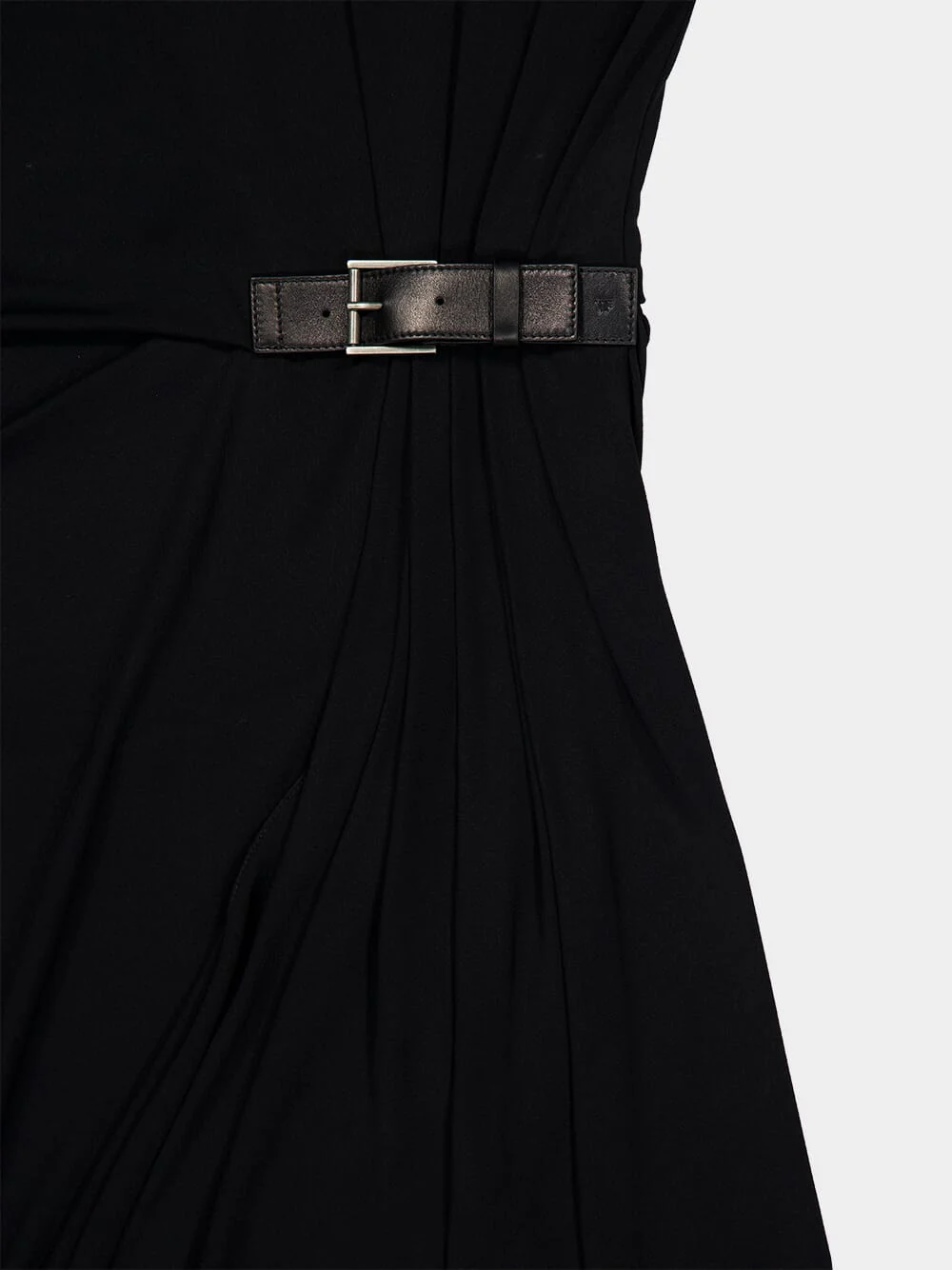 Black Tank Dress with Leather Buckle Detail - Image 6