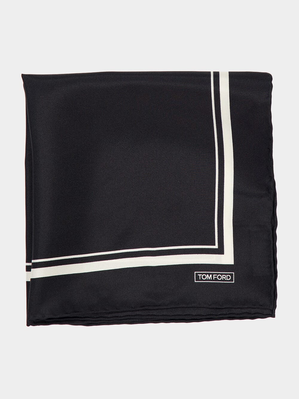 Black Tonal Frame Silk Pocket Square - Image 3